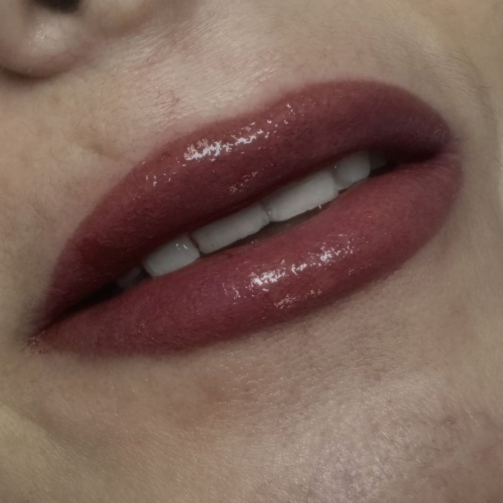 Permanent lip liner and lip colour on a mature client